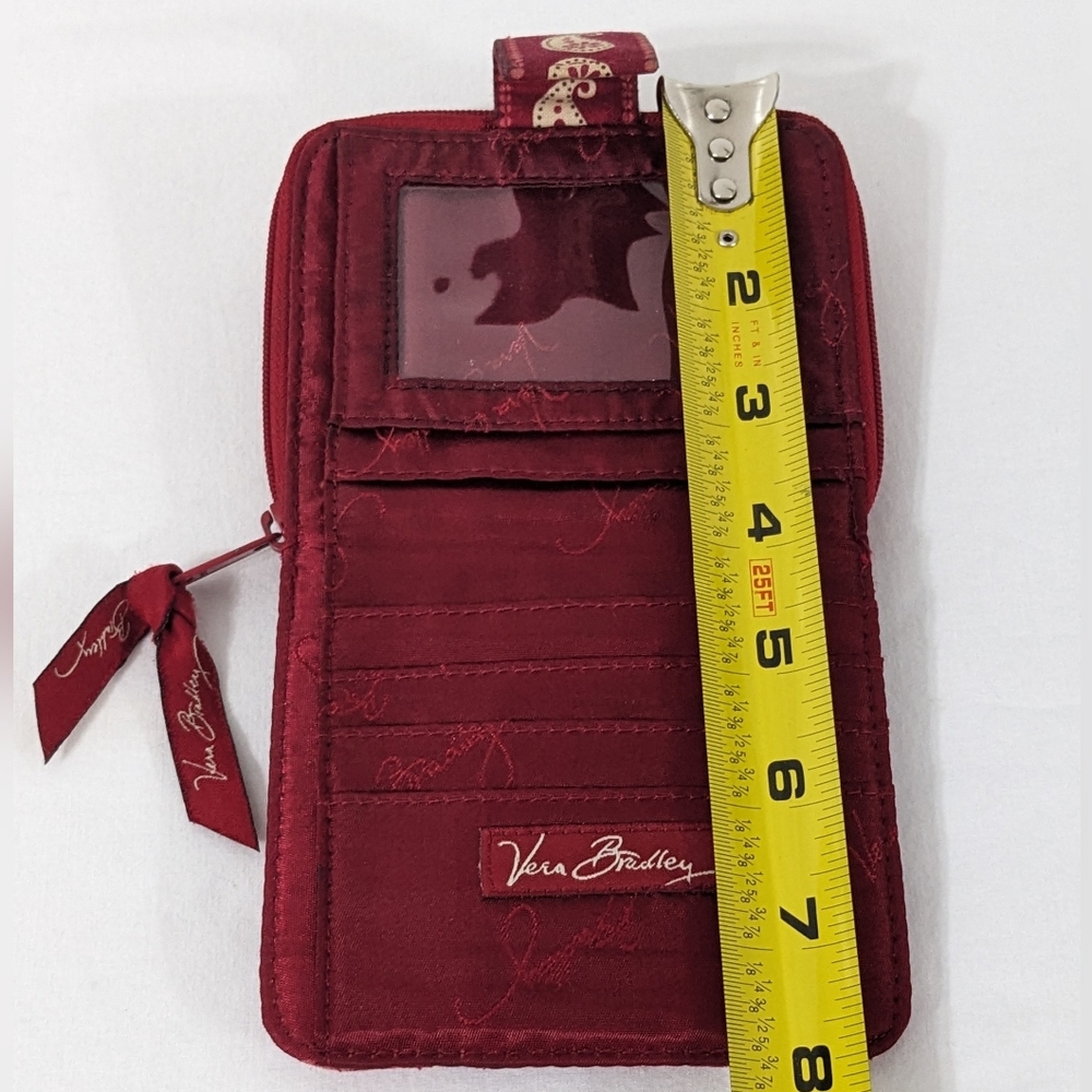 Vera Bradley Retired Mesa Red Burgundy Bifold Wallet Change ID Bandana Paisley - Picture 13 of 13